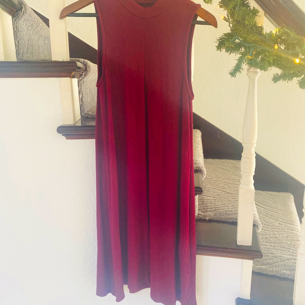 Joan Vass New York high neck midi length dress